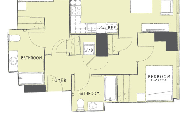 2 beds, 2 baths, 899 sqft, $3,736