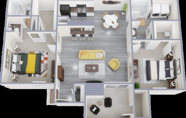 2 beds, 2 baths, 992 sqft, $1,705