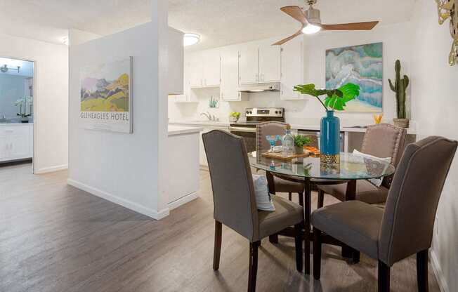 Furnished Dining Room at Marine View Apartments, California, 94501