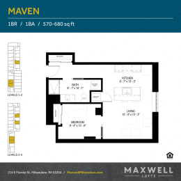 1 bed, 1 bath, 559 sqft, $1,341