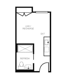Studio, 1 bath, 249 sqft, $1,579