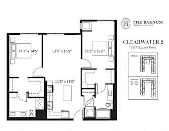 2 beds, 2 baths, 1,165 sqft, $2,160