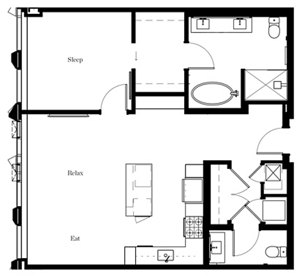 1 bed, 1.5 baths, 952 sqft, $5,795