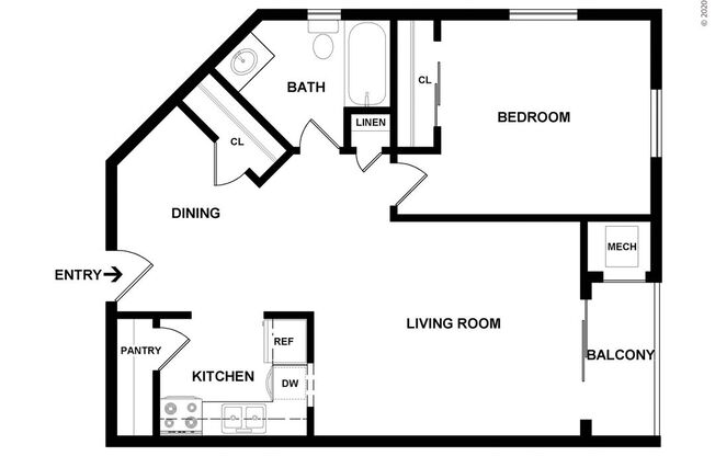 1 bed, 1 bath, 704 sqft, $1,139