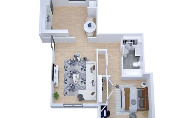 1 bed, 1 bath, 730 sqft, $1,380, Unit H102