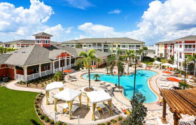 M South Apartments Pool with Cabanas