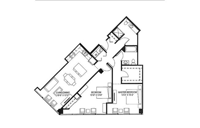 2 beds, 2 baths, 1,072 sqft, $2,713, Unit 1010