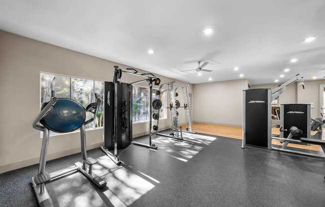 Fitness room with equipment