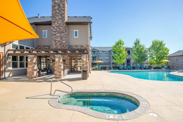 Relaxing Spa and Pool at San Tropez Apartments & Townhomes, South Jordan