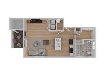 Studio, 1 bath, 547 sqft, $1,411