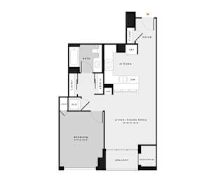 1 bed, 1 bath, 680 sqft, $1,845