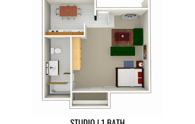 Studio, 1 bath, 500 sqft, $2,050, Unit L10