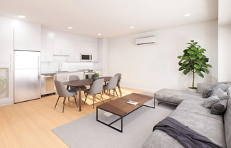 living room with hard surface flooring