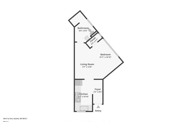 Studio, 1 bath, 375 sqft, $1,425, Unit 209