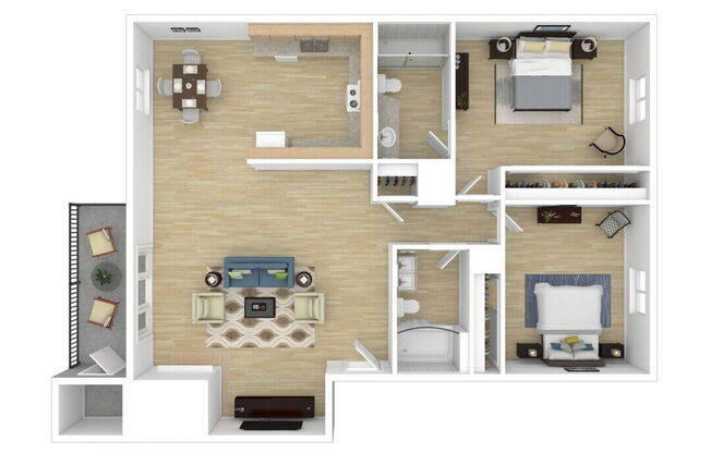 2 beds, 2 baths, 1,025 sqft, $2,145