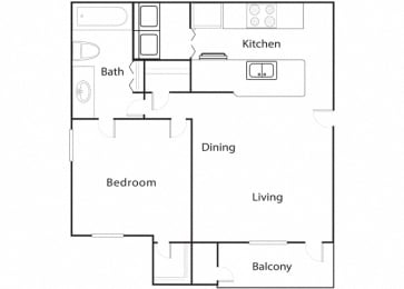 1 bed, 1 bath, 732 sqft, $1,004