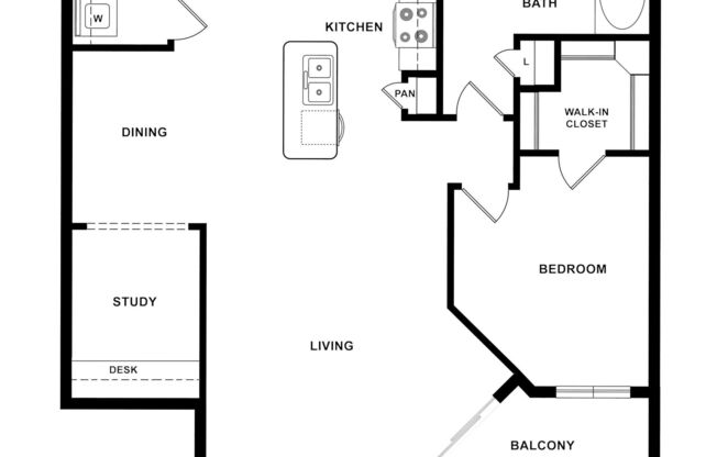 1 bed, 1 bath, 1,035 sqft, $2,050