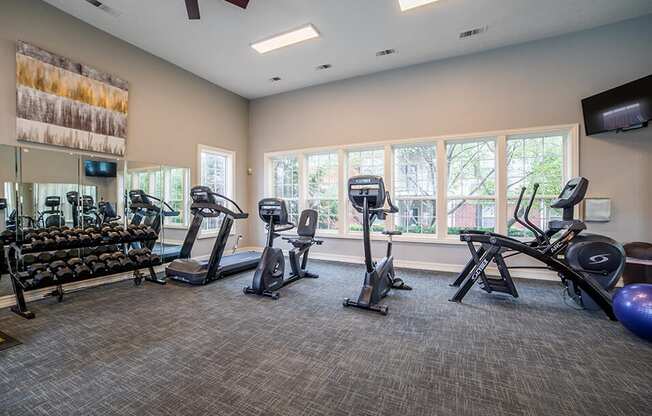 Club-quality Fitness Center at Champion Farms Apartments, Louisville, KY, 40241