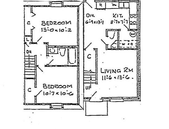 2 beds, 1.5 baths, 900 sqft, $1,300, Unit 1C