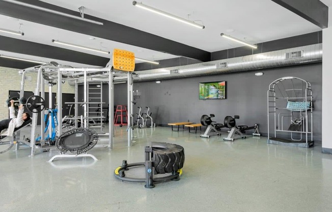 Tempe, AZ Apartments – Sentry Tempe – the gym is equipped with weights and cardio equipment