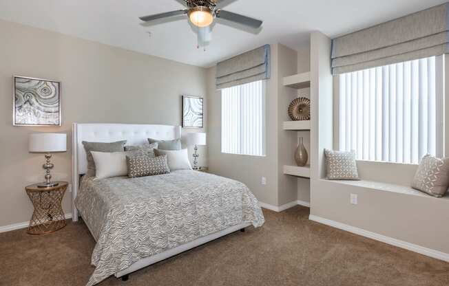Bedroom interior white at Level 25 at Durango by Picerne, Las Vegas, NV