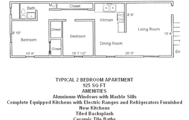 2 beds, 1 bath, 965 sqft, $879, Unit A08