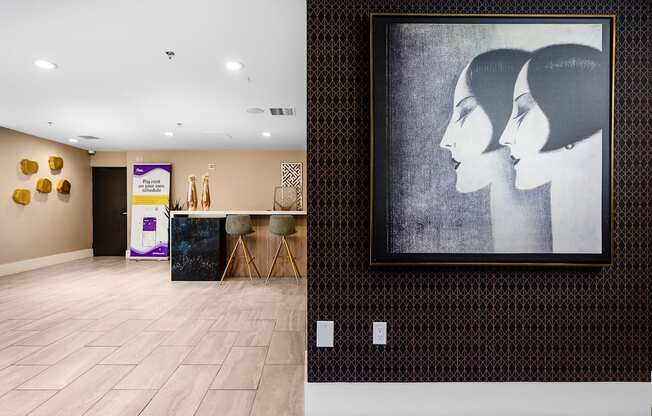 Painting in hallway