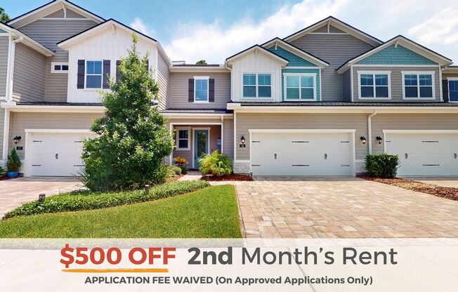 Stunning Three-Bedroom Townhome for Rent in Oakwood at Nocatee!