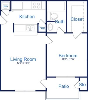 1 bed, 1 bath, 609 sqft, $1,025