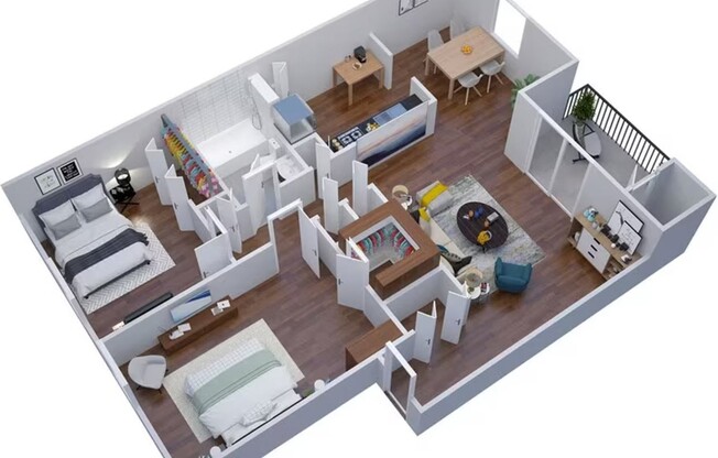 2 beds, 1 bath, 906 sqft, $1,249