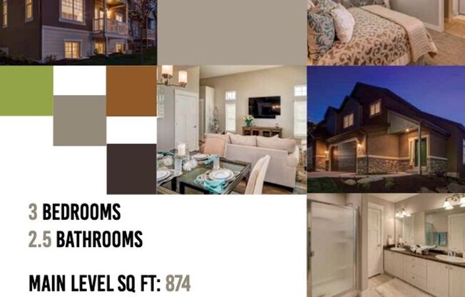3 beds, 2.5 baths, $2,200