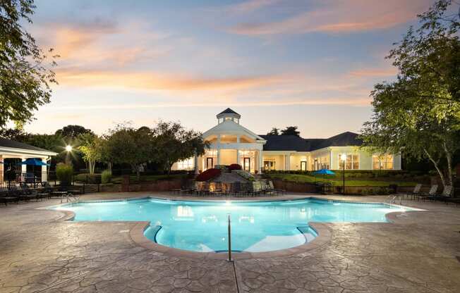 Twilight Pool at Abberly Green Apartment Homes, Mooresville, North Carolina