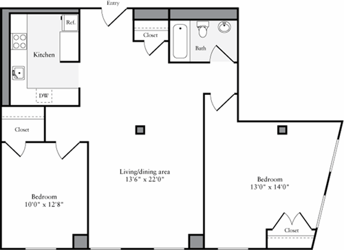 2 beds, 1 bath, 940 sqft, $3,909, Unit 3204