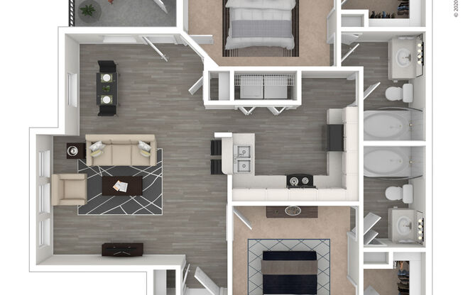 2 beds, 2 baths, 1,126 sqft, $1,313