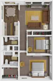 2 beds, 2 baths, 950 sqft, $965