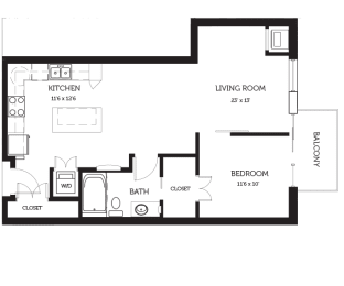 1 bed, 1 bath, $1,401