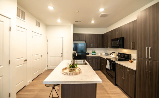 Large Kitchen with Island  at Garden Lofts Apartments, Utah, 84101