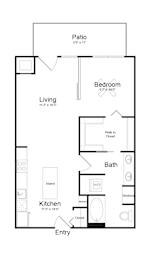 1 bed, 1 bath, 697 sqft, $1,490