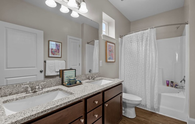 bathroom at The Arbors at East Village, Clayton, NC, 27527