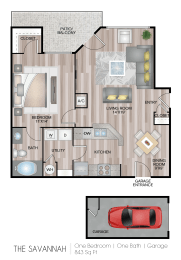 1 bed, 1 bath, 843 sqft, $1,700