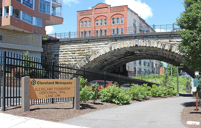 Town path Signage at Stonebridge Waterfront, Cleveland, Ohio