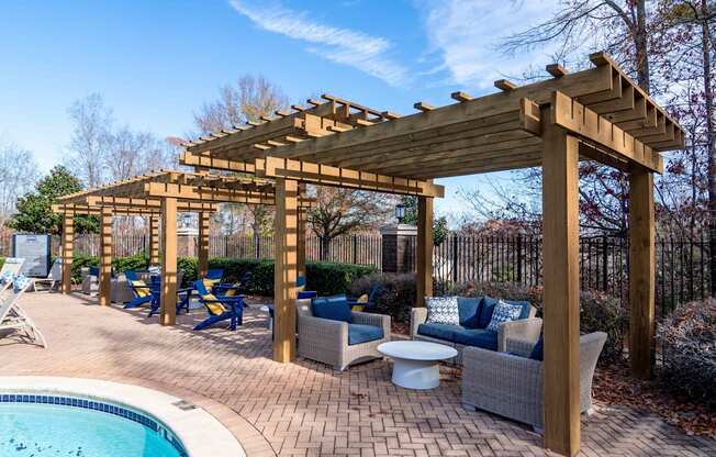 Poolside Deck at Elme Eagles Landing in Stockbridge, GA