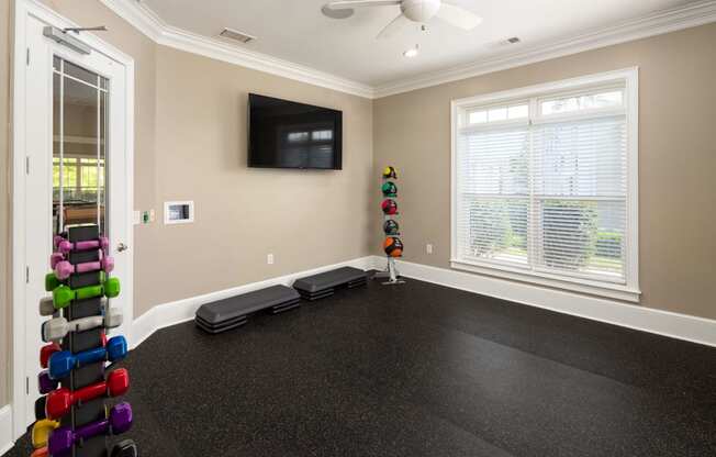 Yoga and Spin Studio at Abberly Place at White Oak Crossing Apartments, HHHunt Corporation, North Carolina, 27529
