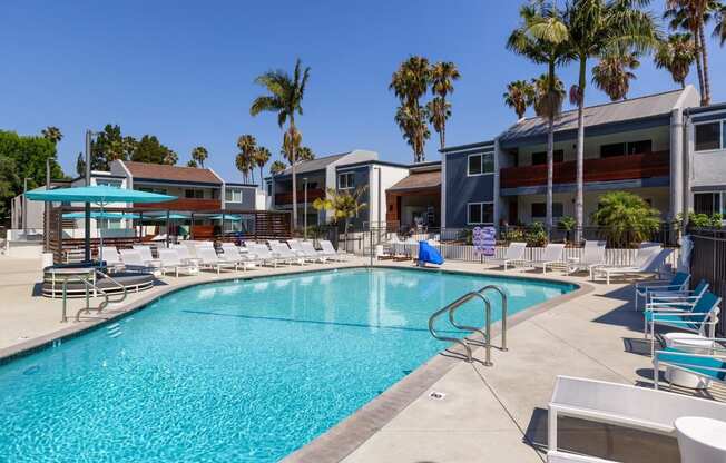 Pool View at Beverly Plaza Apartments, Long Beach, CA