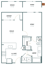 1 bed, 1 bath, 667 sqft, $1,483