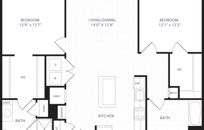 2 beds, 2 baths, 1,230 sqft, $3,305, Unit 214