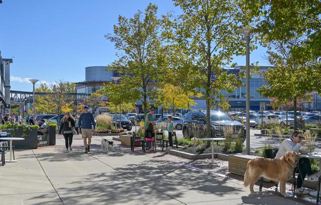 Legacy Place offers shopping, outdoor dining, and community gathering spaces just a short drive from The Avens at Dedham.