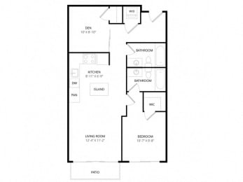 1 bed, 2 baths, 724 sqft, $1,760