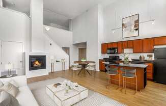 Uptown Lake two story loft with fireplace