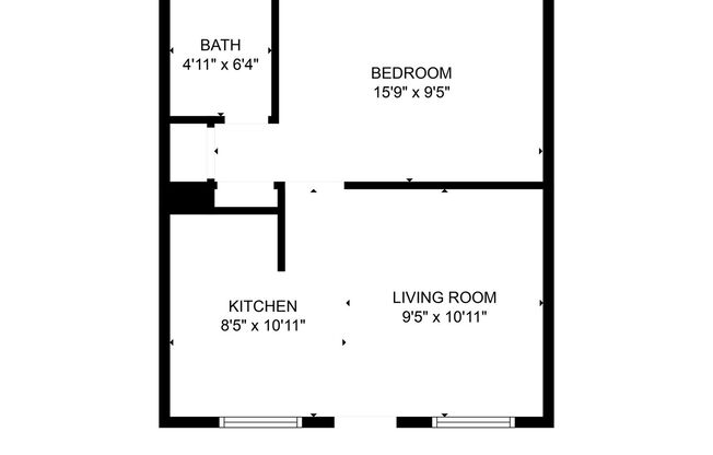 1 bed, 1 bath, 412 sqft, $1,695, Unit G